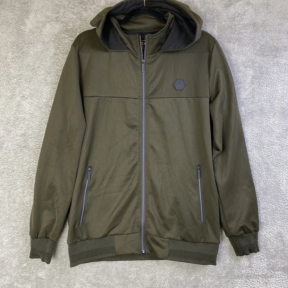 SOBK Straight Outta Brooklyn Activewear Jacket Men M Olive Full-Zip Hoodie